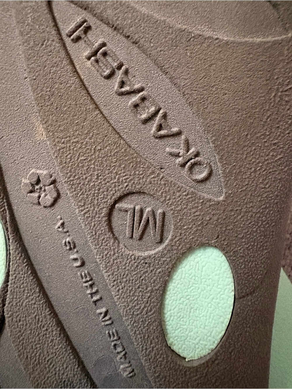 Okabashi Breeze Women's Flip Flops - Slate/Sea Foam size M/L(7) - Picture 3 of 4